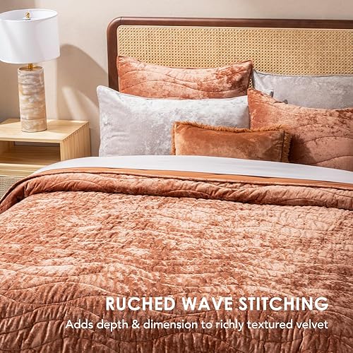 Miniatura 3 de EVERGRACE Juego de edredón de terciopelo de lujo, tamaño Queen, juego de ropa de cama de terciopelo ultra suave, edredón de terciopelo ligero para