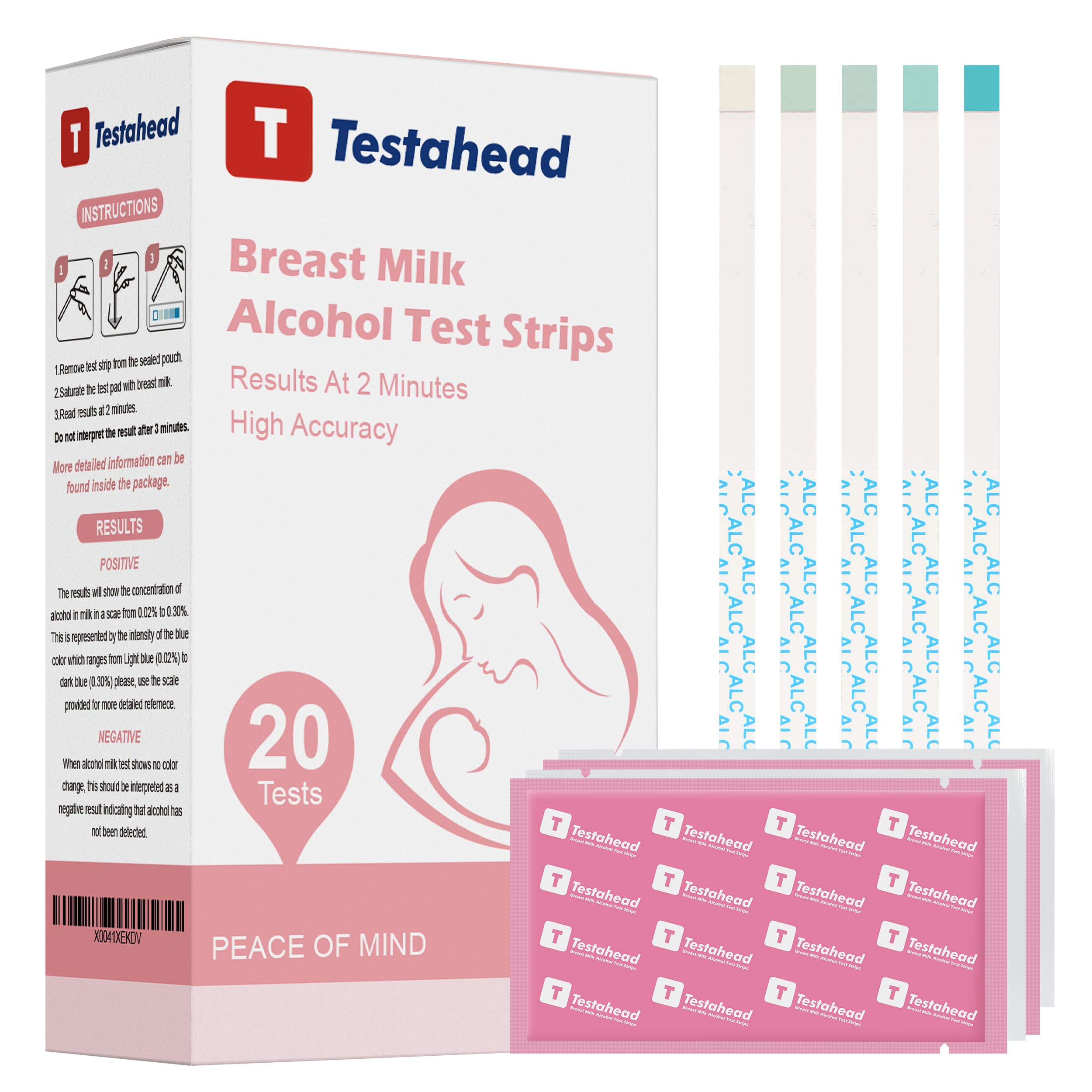 Breastmilk Test Strips, Fast and Accurate Home Breastfeeding Test Strips, 2 Minute Results, 20 Pack