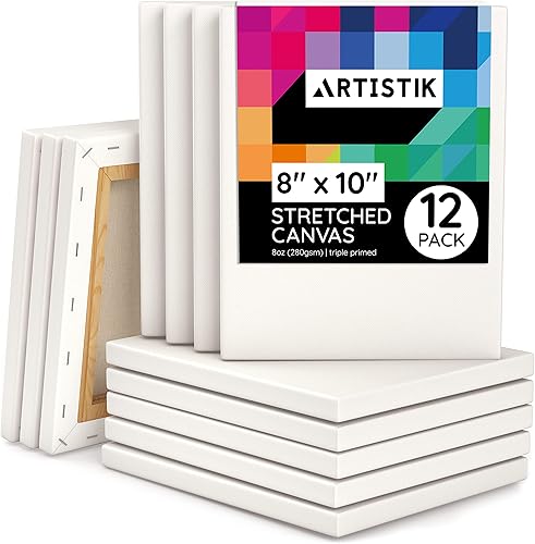 Miniatura 8 de Artistik Lienzo estirado  Lienzo estirado de calidad de artista, sin ácidos, triple imprimación, Gesso estirado, suministro de pintura artística de