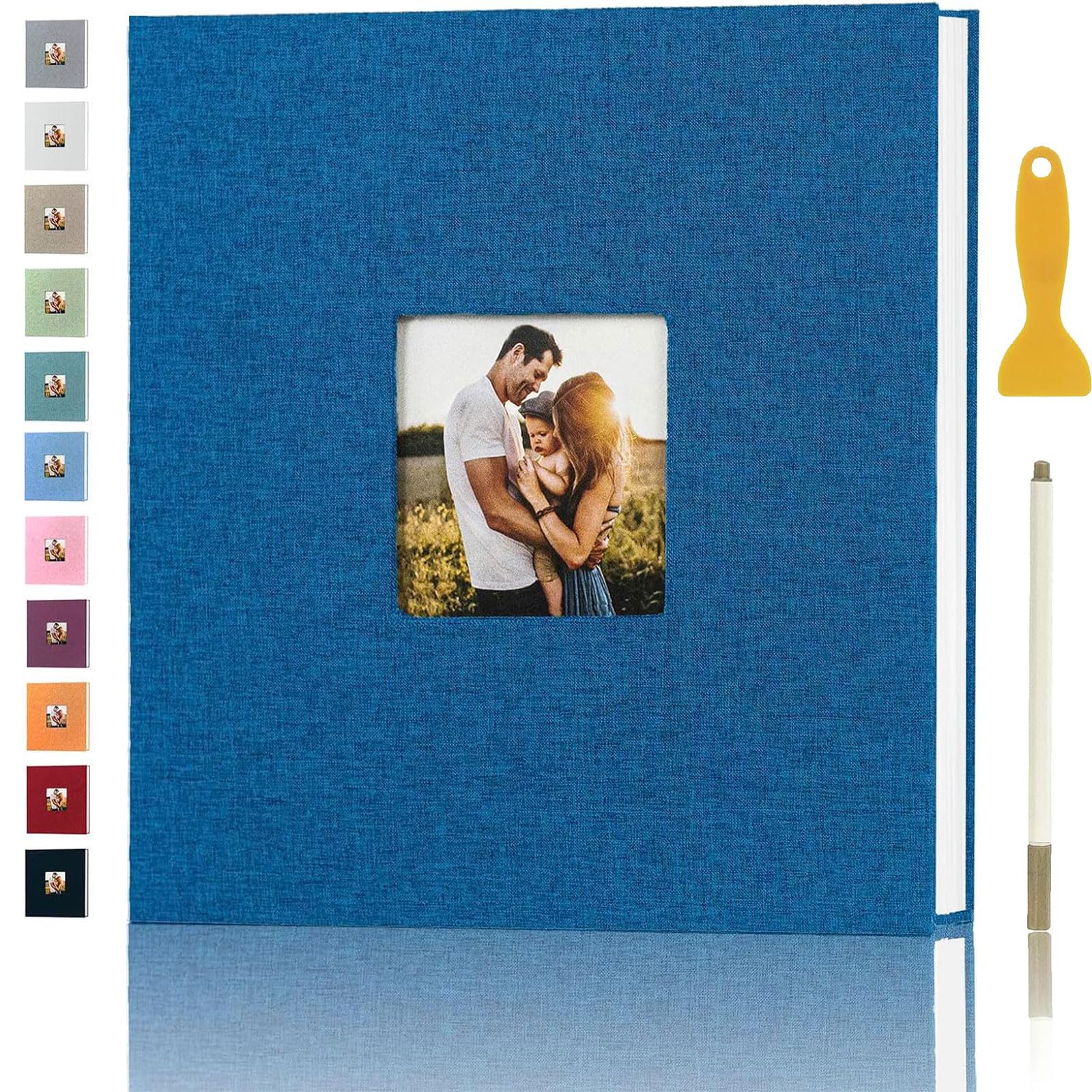 Album na zdjęcia, samoprzylepne, strony 11 x 18 x 10 cm, magnetyczny album do scrapbookingu, albumy ze zdjęciami z samoprzylepnymi stronami, książki z metalicznym długopisem, na ślub, dla rodziny, 11