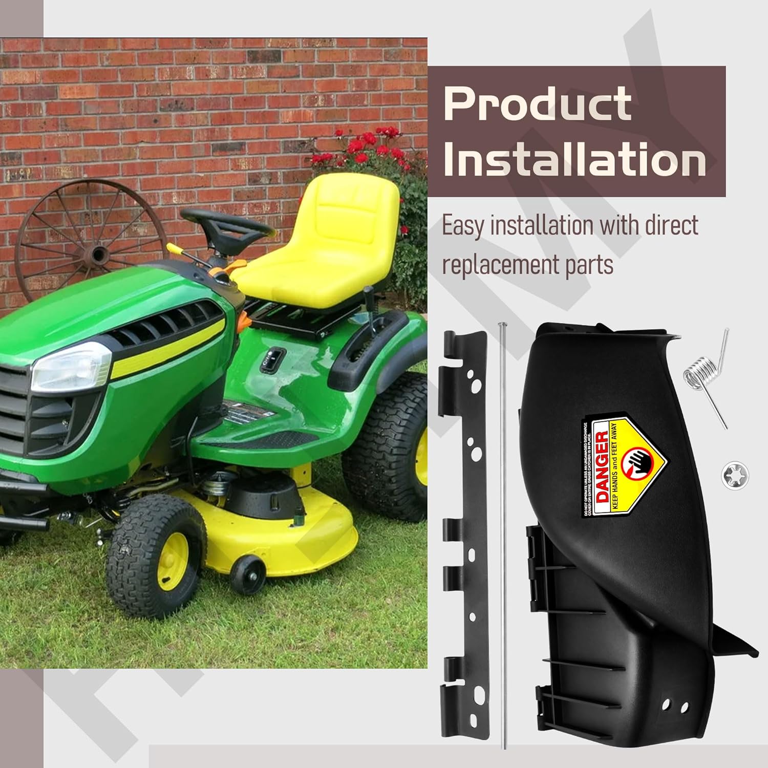 7600147YP Discharge Deflector Side Chute for BS Mower G25066, G3312X6S, N250816B, 2652S, 2681S, 4111X5S, 25065S, 300922B Model, Black, Replacement 7026233YP