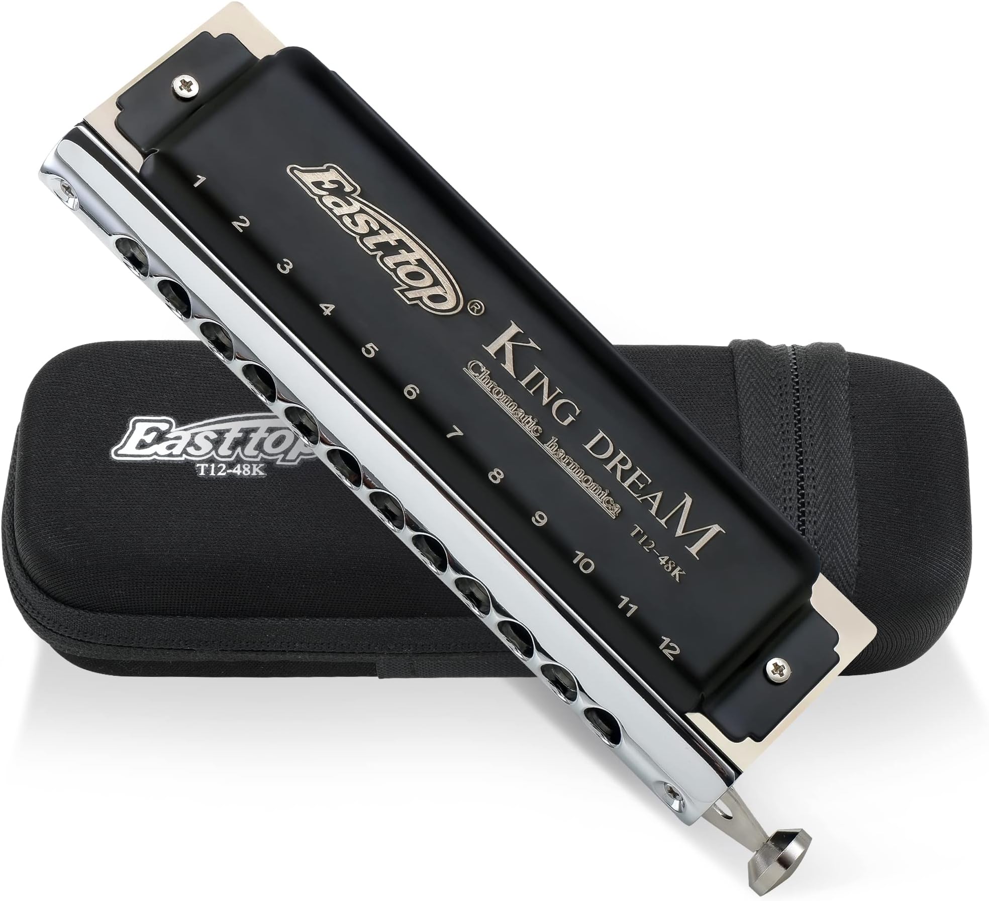 East top Chromatic Harmonica in C, 12 Holes 48 Tones Chromatic Mouth Organ harmonica for Adults, Professionals and Students (48K)