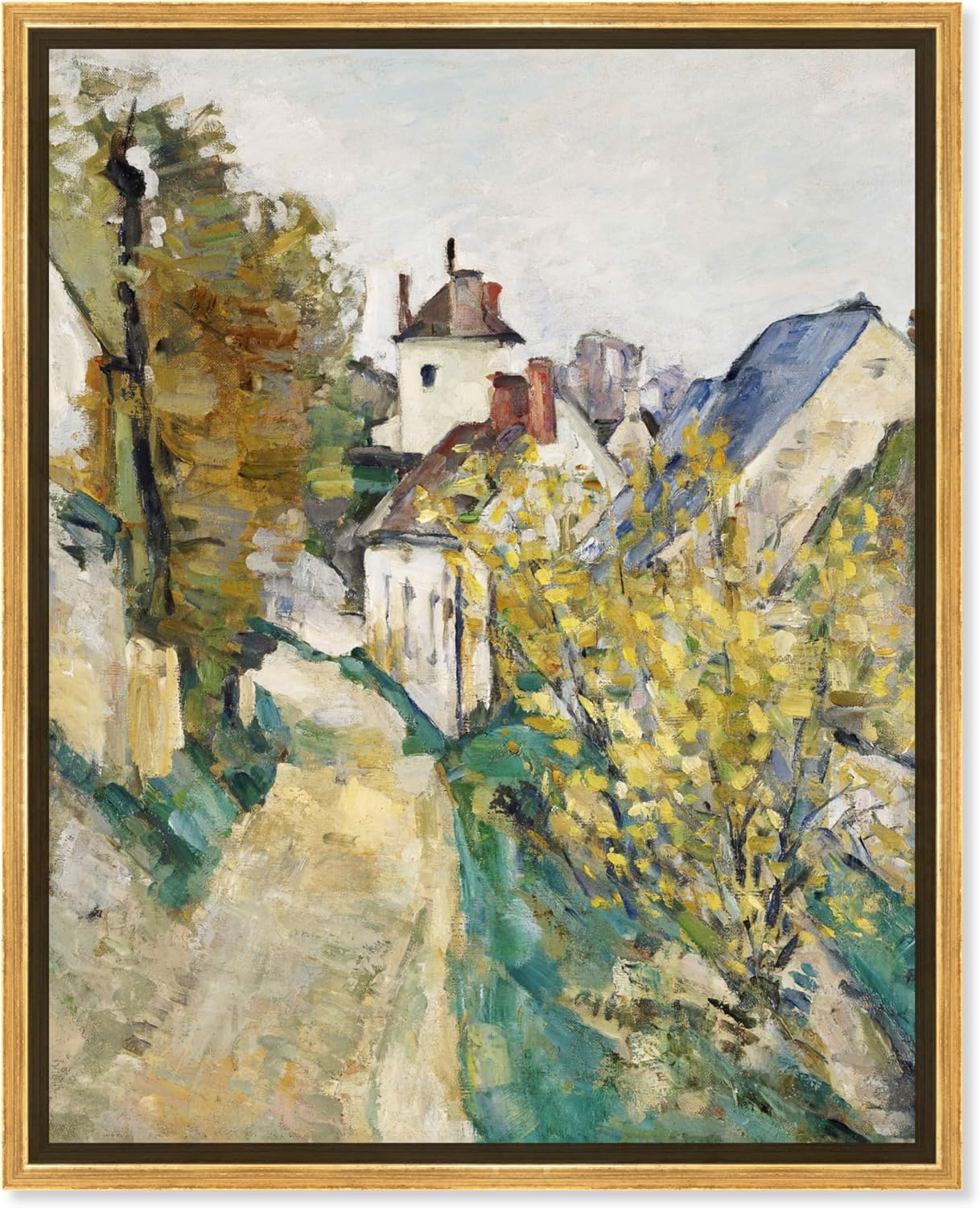 Art Remedy House Of Dr Gachet Canvas Vintage Classic Landscape Art, Gold Frame, 30" x 36" Gold Frame Floating 37"L x 31"W