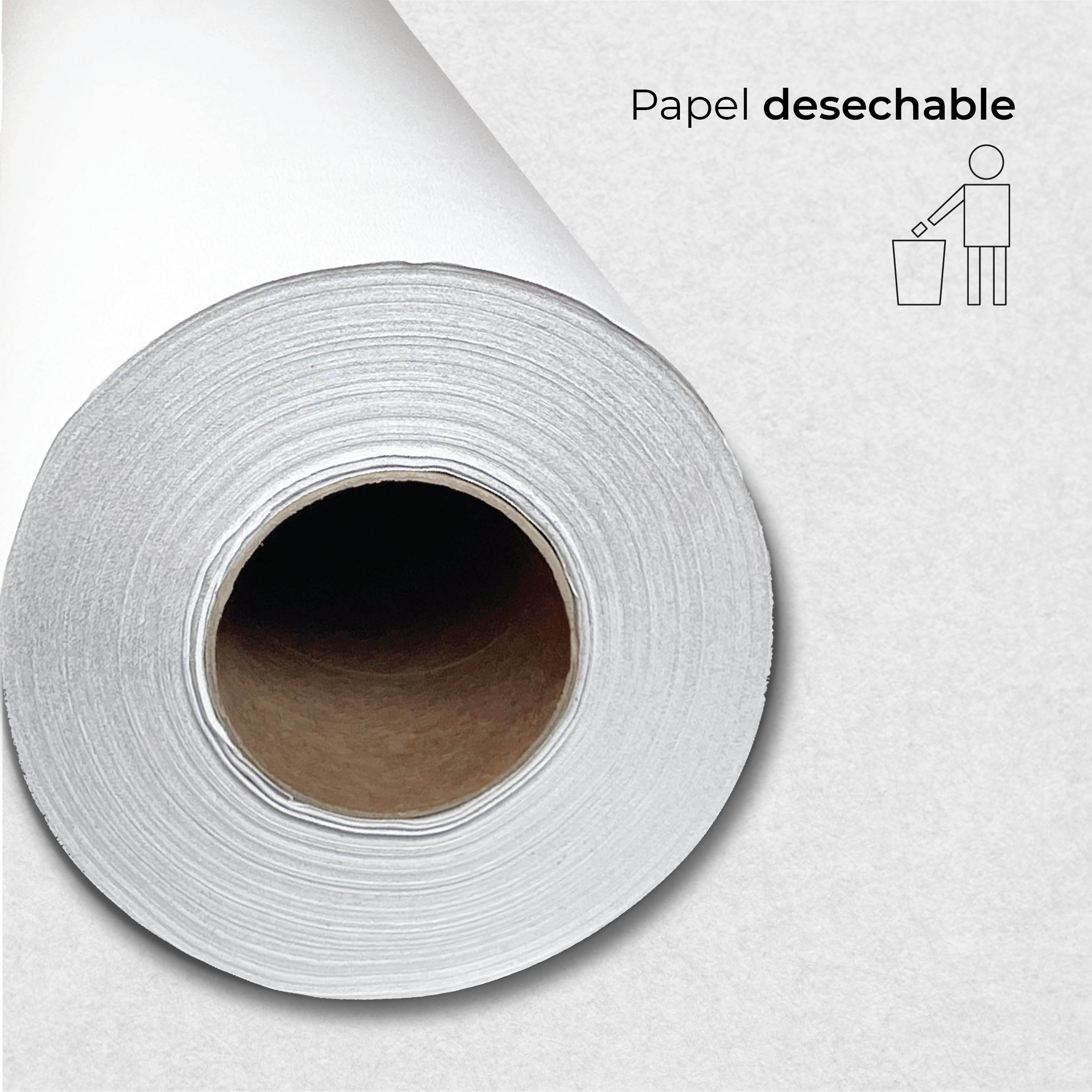 Rollos Papel Camilla 75 cm x 100 m | Papel de Camilla Textura Lisa (5 Rollos)