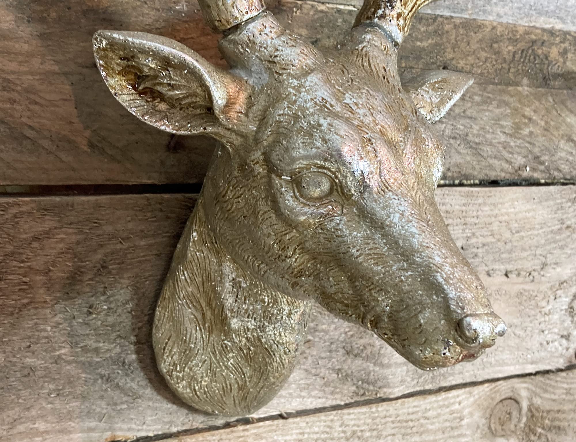 Best Value Here Wall Sculpture Reindeers head (M :26x24cm), Silver, 26L x 24W cm - Image 7