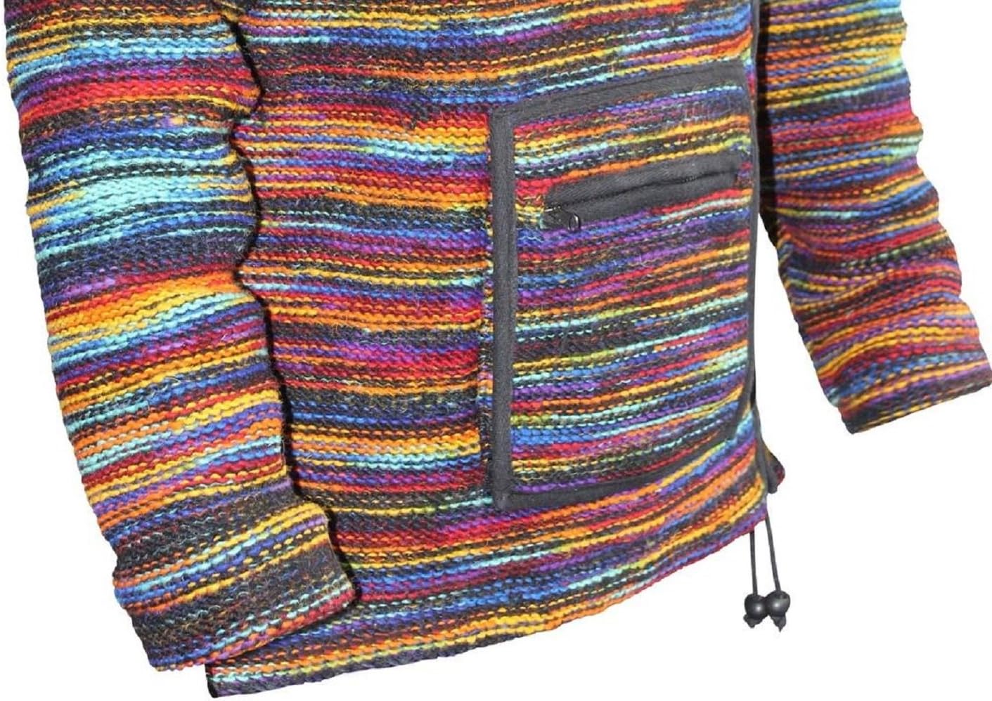 SHOPOHOLIC FASHION Mens Tyedye Cross Neck Tyedye Wooly Hippie Jacket - Image 9