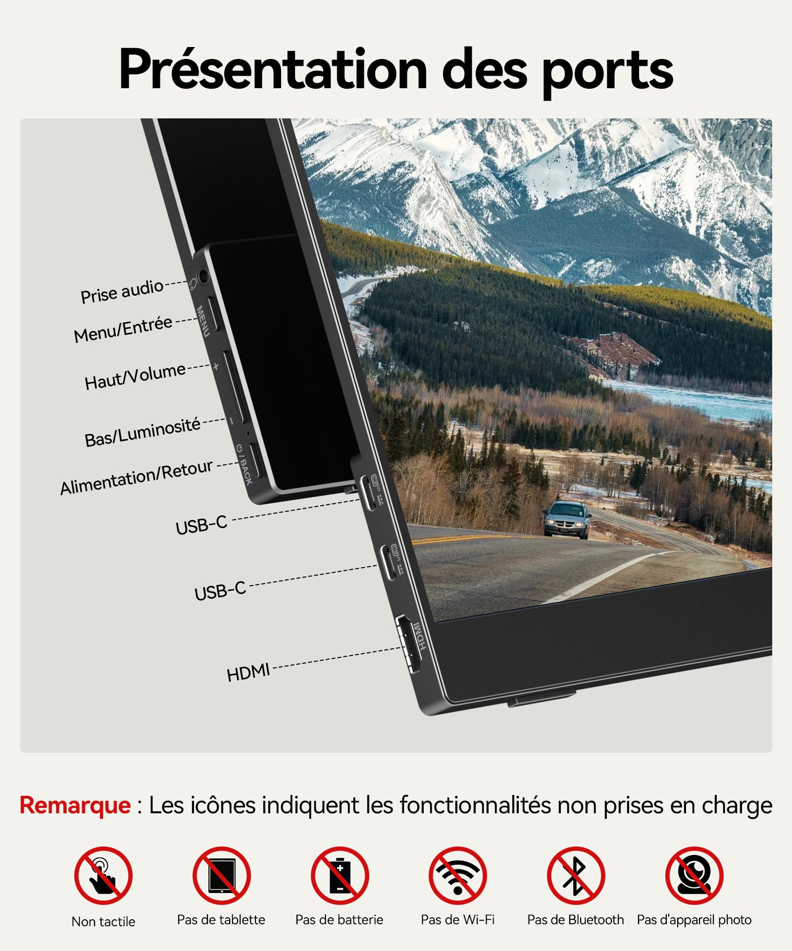 KOORUI Ecran Portable 15,6" IPS 60Hz HDMI USB Type C Haut-parleurs Intégrés | Plug-and-Play, FHD 1920x1080, Moniteur pour PC, Laptop, Xbox,Mac, PS 3/4/5, Eye Care
