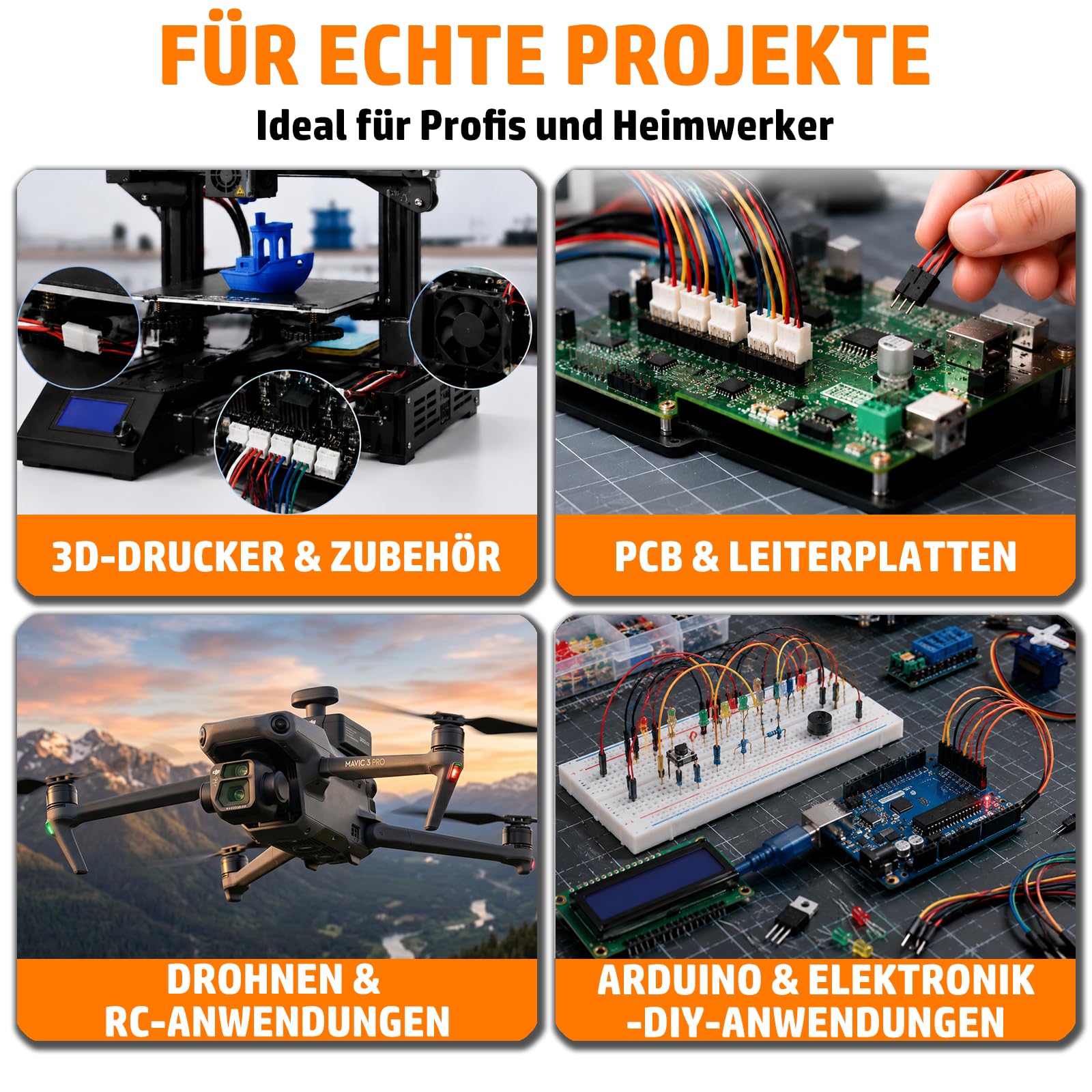PEBA Crimpzangen-Set für Molex Micro-Fit 3.0 & Mini-Fit 4.2mm, Ratschen-Crimpwerkzeug Kit mit Stecker Gehäuse und Pins, Profi Terminal Presszange für 3D-Drucker & PC-Netzteil (2,0-3,0 mm)