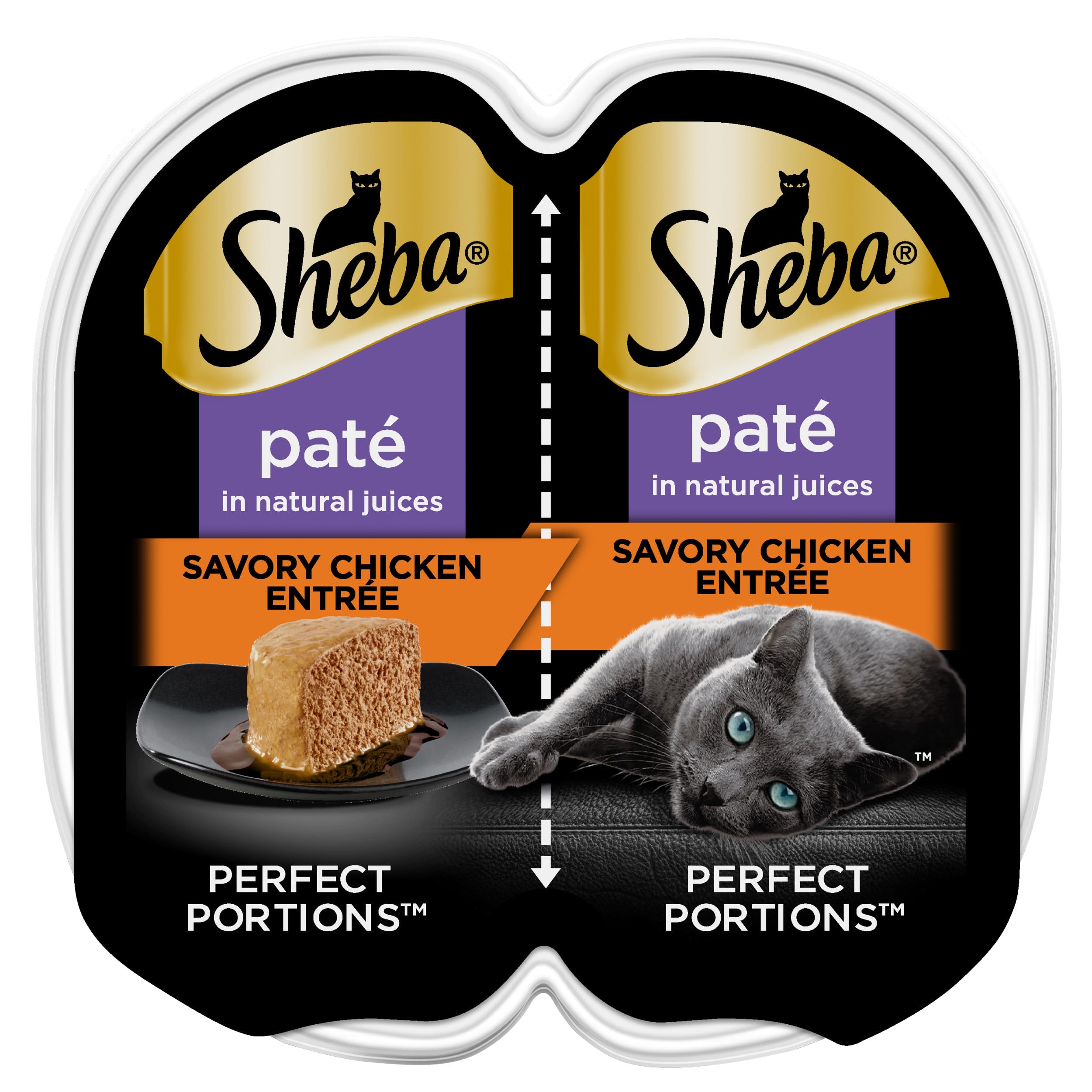 Perfect Portions Wet Cat Food Pate Savory Chicken Entree, 2.6 oz. Twin-Pack Tray