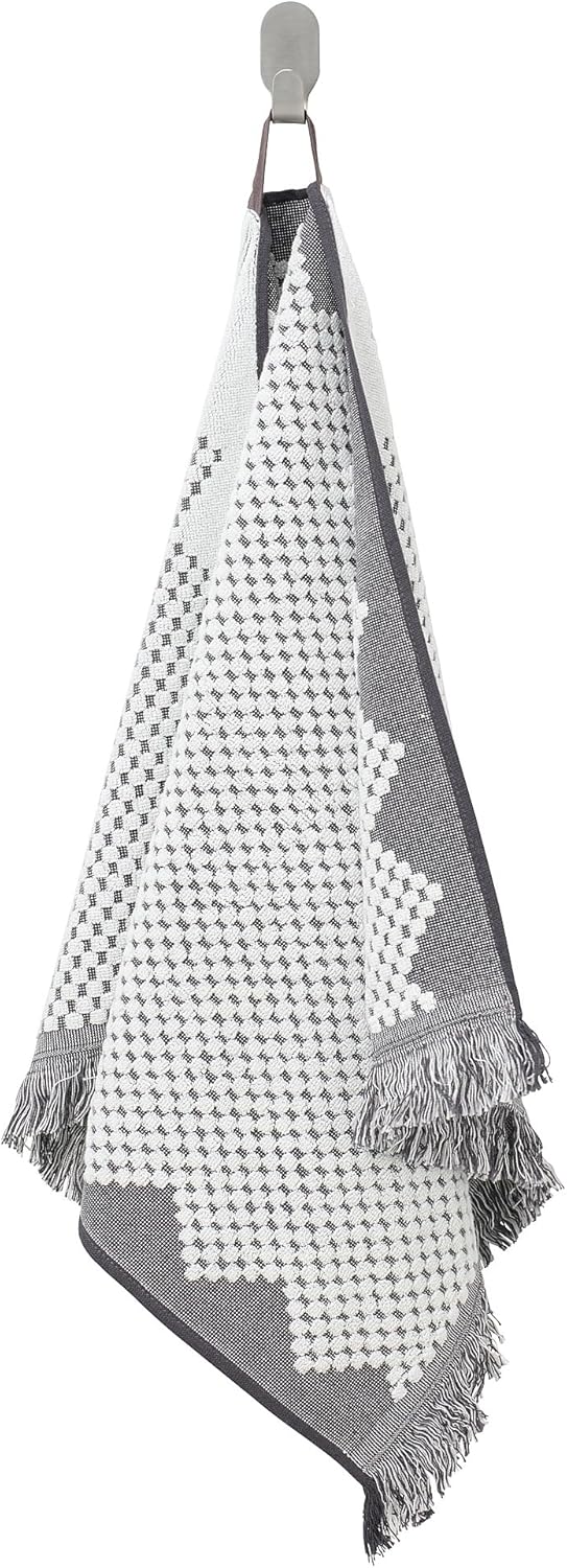 FJÄLLSTARR Hand towel, white/grey, 50x100 cm