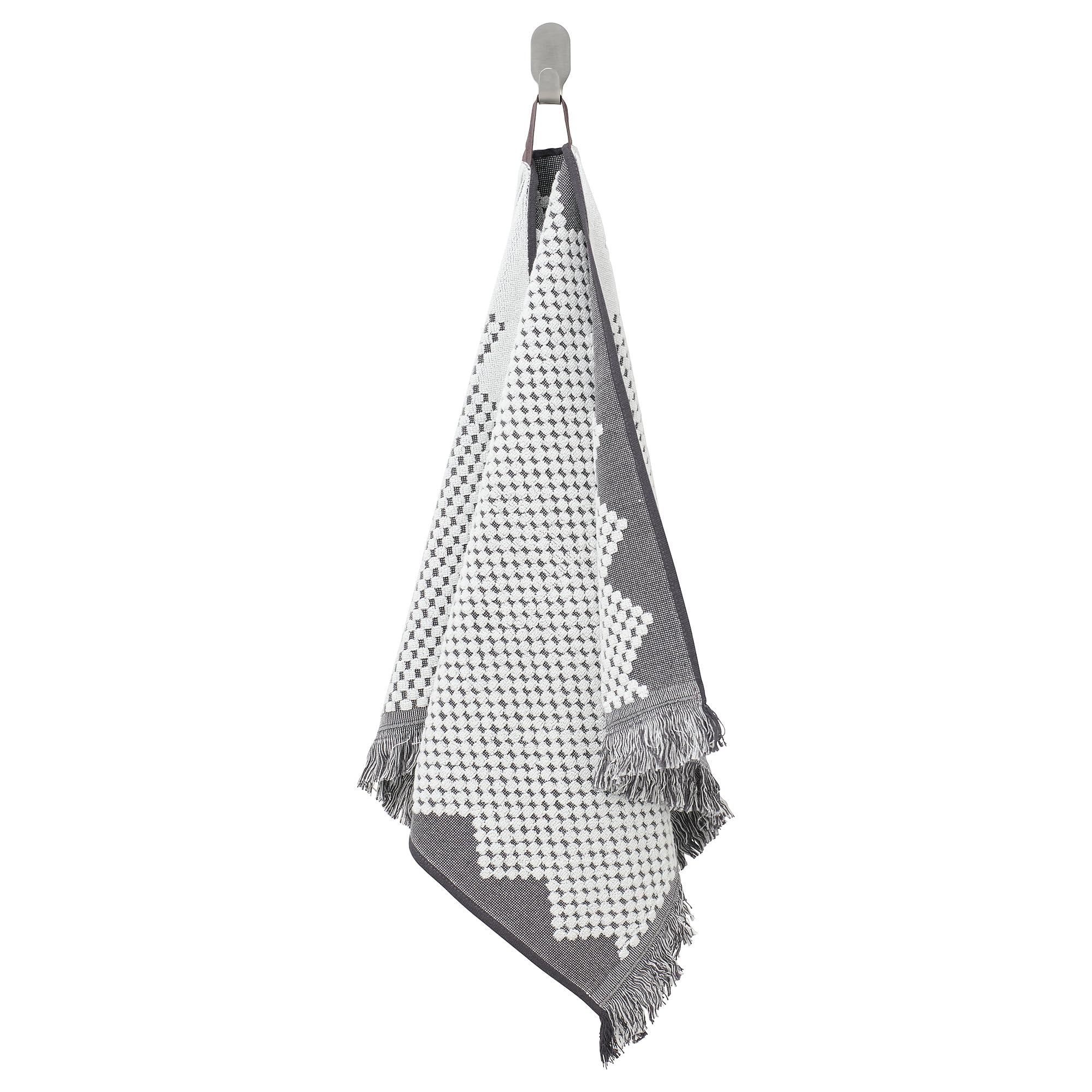 Serviette de toilette FJÄLLSTARR ProTuning blanc/gris 50x100 cm