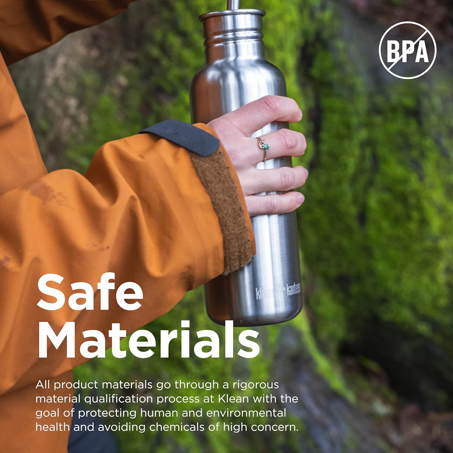 Klean Kanteen 18 oz Classic Water Bottle with Flip Seal Sport Cap & Straw - 100% Leakproof Spout & Cap - Durable, BPA-Free & Stainless Steel Material - Easy-Sip Water Bottle - Brushed - Image 6