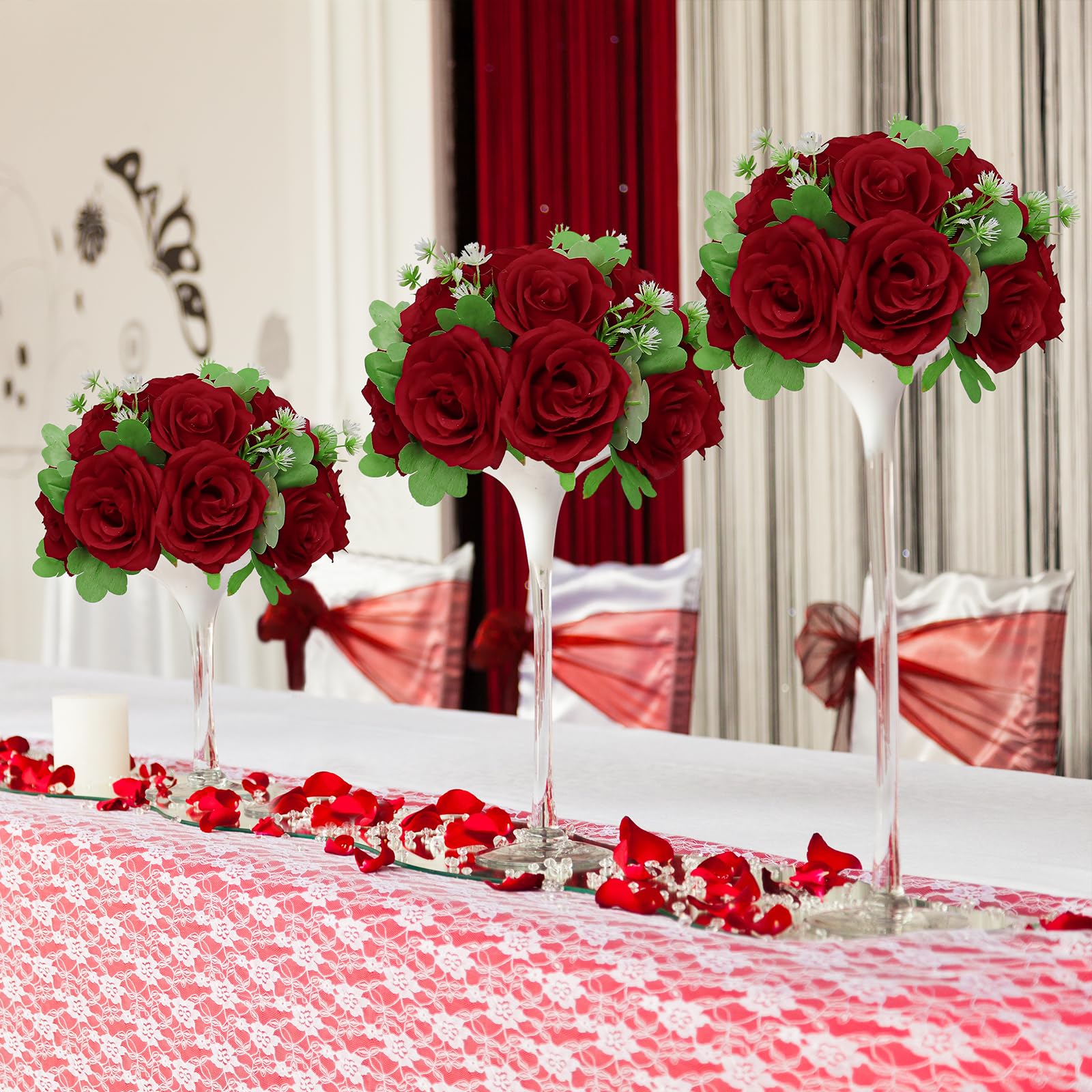 Set di fiori artificiali in seta con steli per composizioni floreali