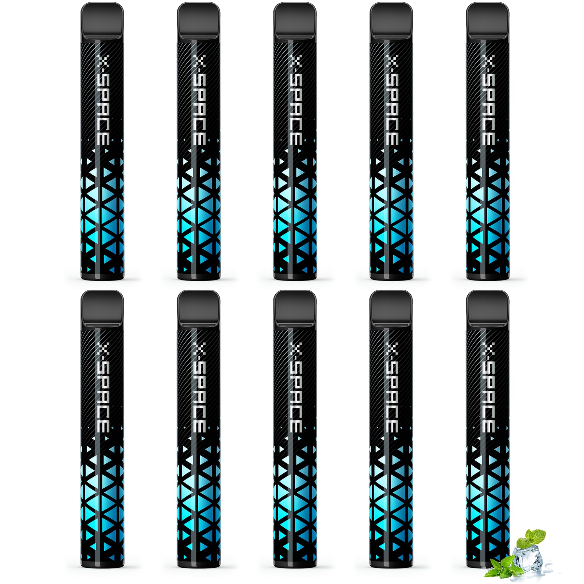 電子タバコ シーシャ ベイプ 使い捨て vape 5本セット10000回吸引可能 持ち運び便利 大容量 禁煙パイポ 禁煙グッズ 水蒸気タバコ 爆煙 フレーバースティック ニコチンなし タールなし X-SPACE ミントメンソール