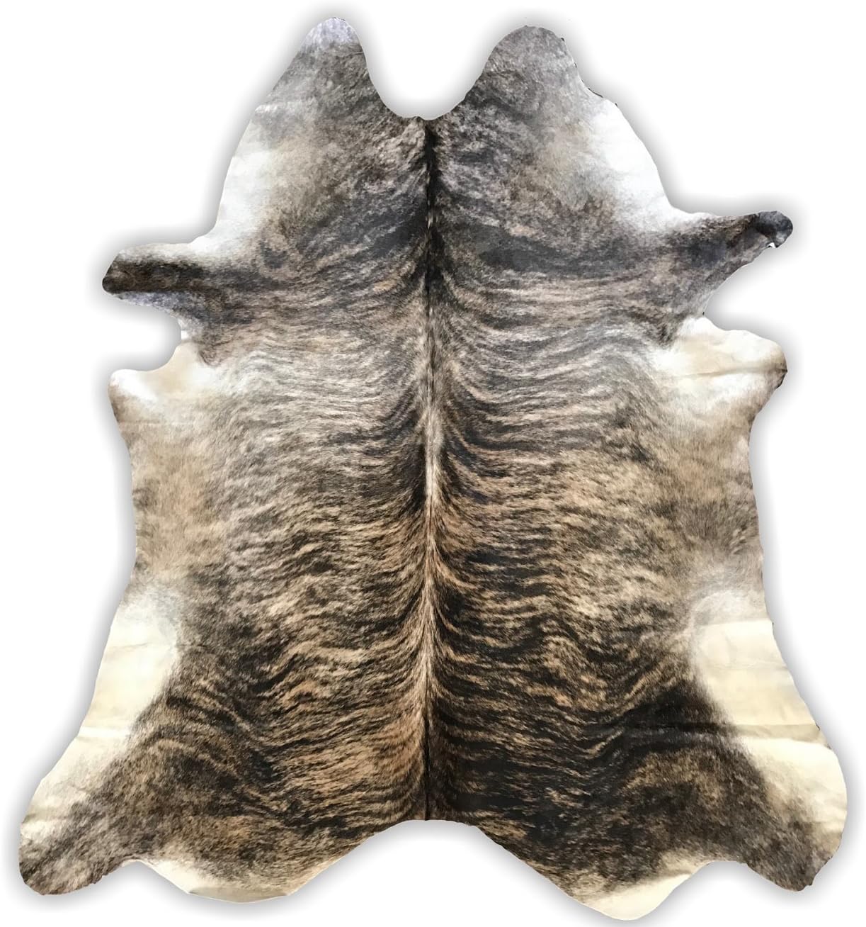 Crown Home Innovations | Brazilian Cowhide Area Rug | 100% Authentic Natural Leather | Unique Stylish Decorative Accent | No Smell or Shedding | Color, Light Brindle | Size, 6’x 7’