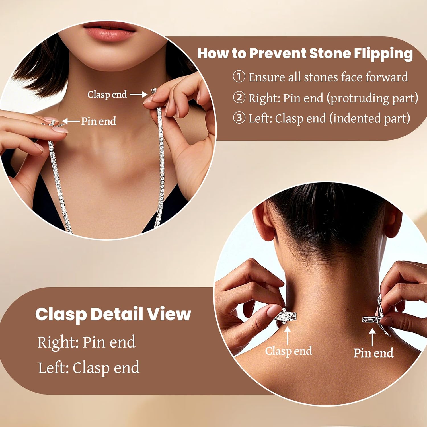 4mm Tennis Necklace for Women - 18K White Gold Plated Hypoallergenic, Round 5A Cubic Zirconia Faux Diamond Tennis Chain, 16/18/20/22 Inch for Men and Women - Image 4