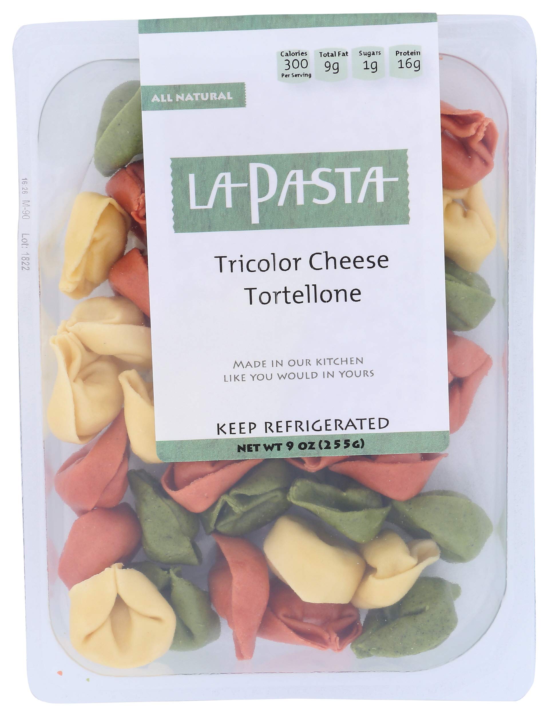 LA PASTA COMPANY Tri-color Tortellone with Cheese, 9 OZ