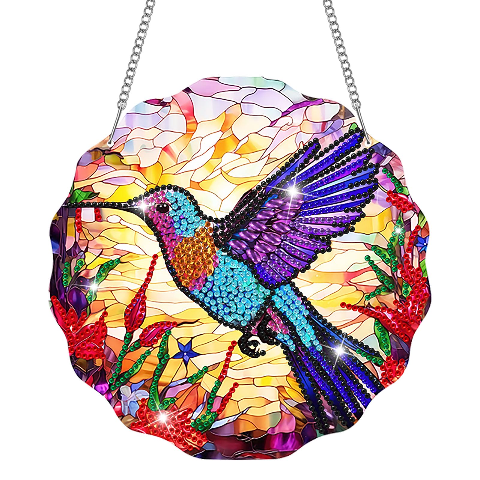 Tradder 6 Pcs Ocean Diamond Art Kits For Adults Sea Animals Ornaments With Crystal Pendant Diamond Wind Chimes Art Sun Catchers For Adults Beach Home Garden Window Decor