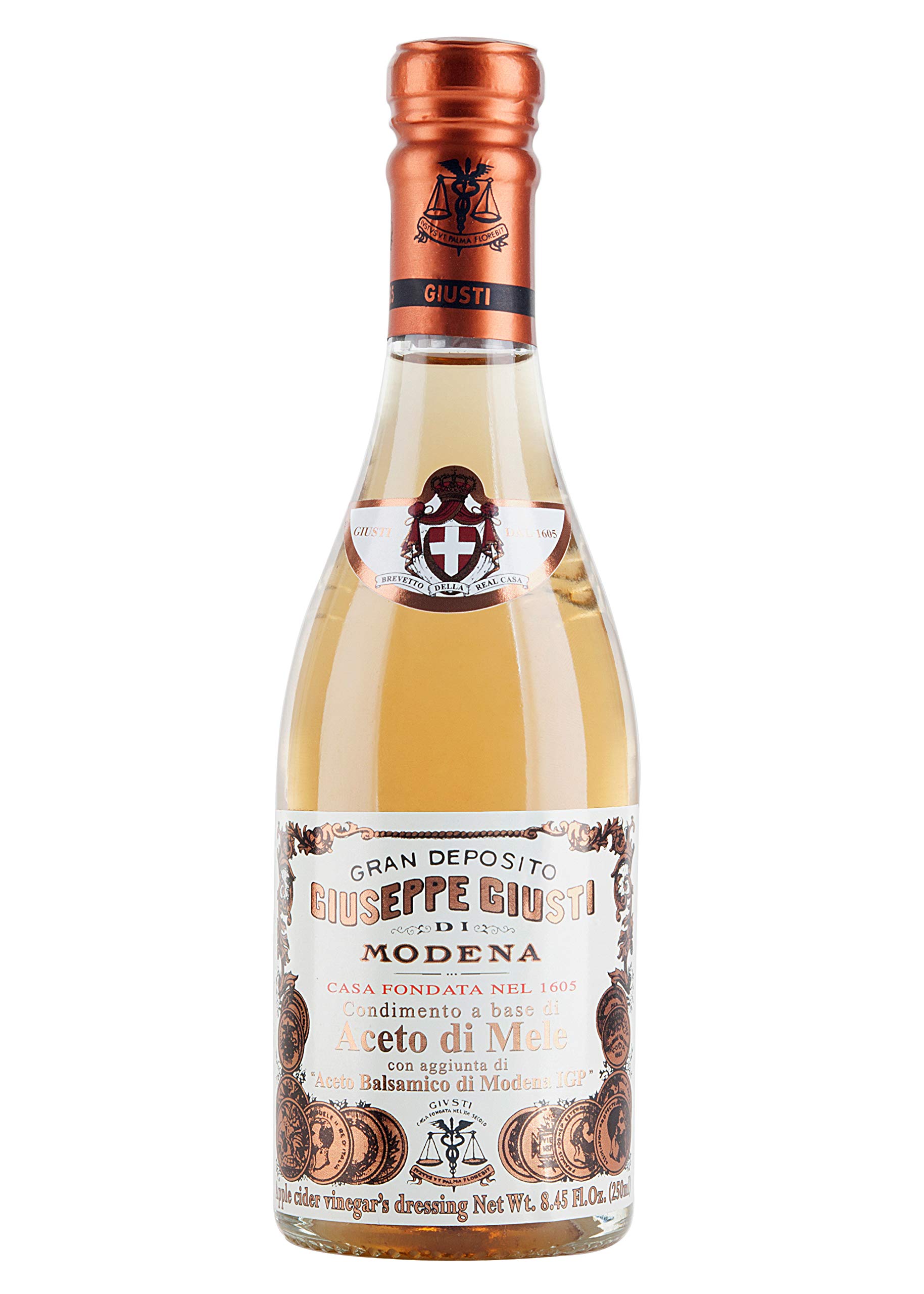 Giuseppe Giusti - Apple Cider Vinegar & Balsamic Vinegar of Modena Condiment - 250 ml - Pack of 1