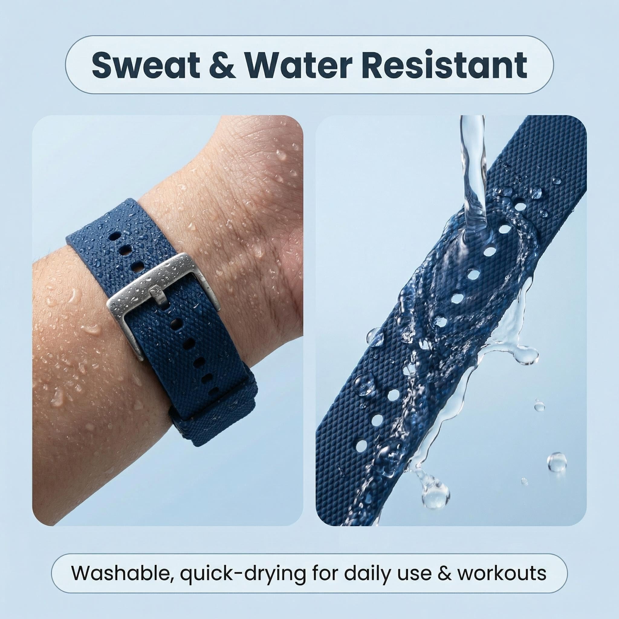 Silicone Sport Band Compatible with Hume Band Replacement, Ultra Soft Adjustable Strap with Secure Metal Buckle for Hume Health Band, Waterproof Wristband Accessories for Men Women Workout & Sleep - 3