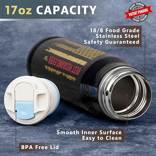 Miniatura 5 de Regalos de San Valentín para él, esposo, hombres, regalos para el marido, día de San Valentín, vaso de 17 onzas con el mejor esposo del mundo,