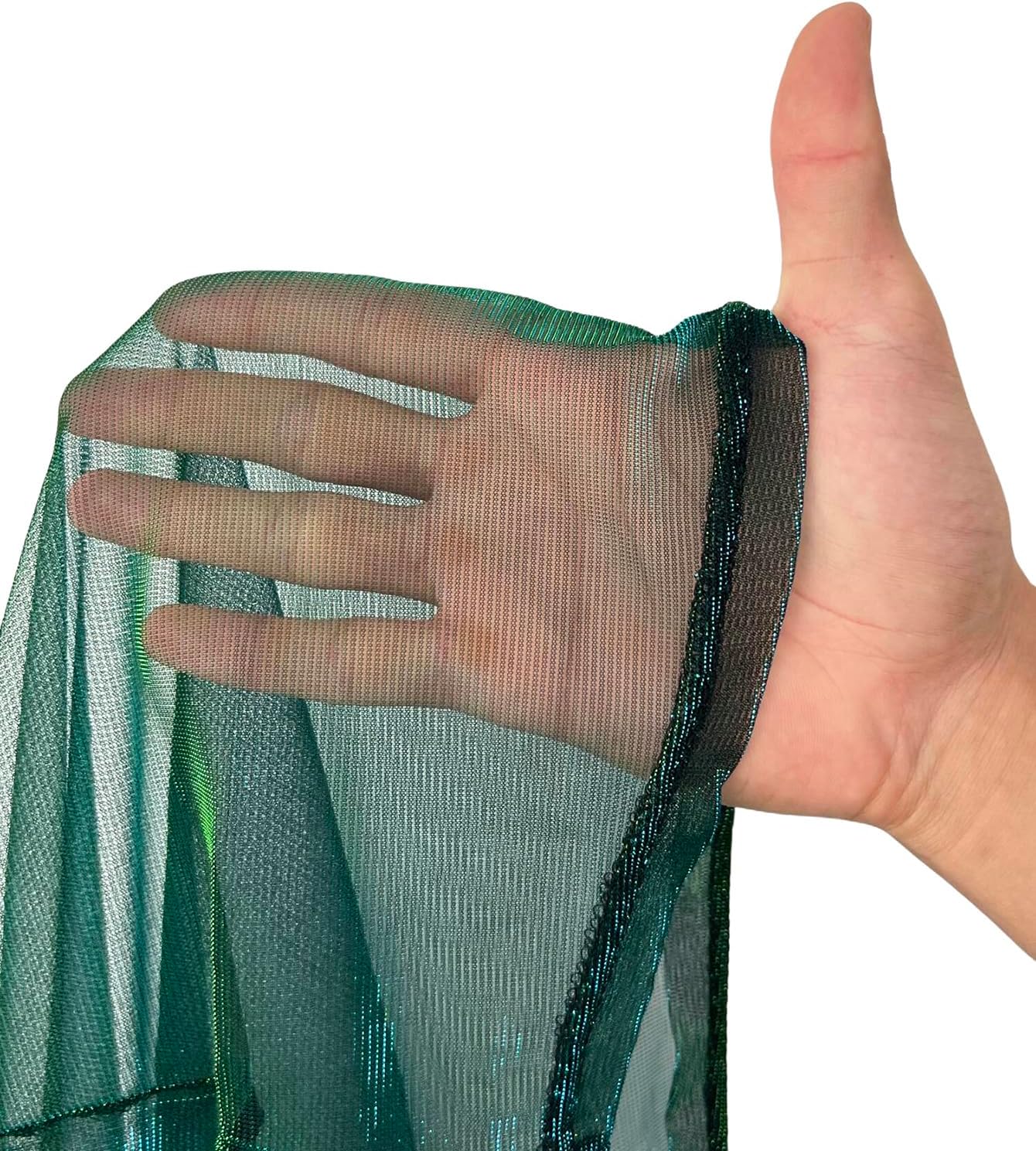 OYOANGLE Women's See Through Top Metallic Mesh Sheer Short Sleeve Rave T-Shirt - Image 6