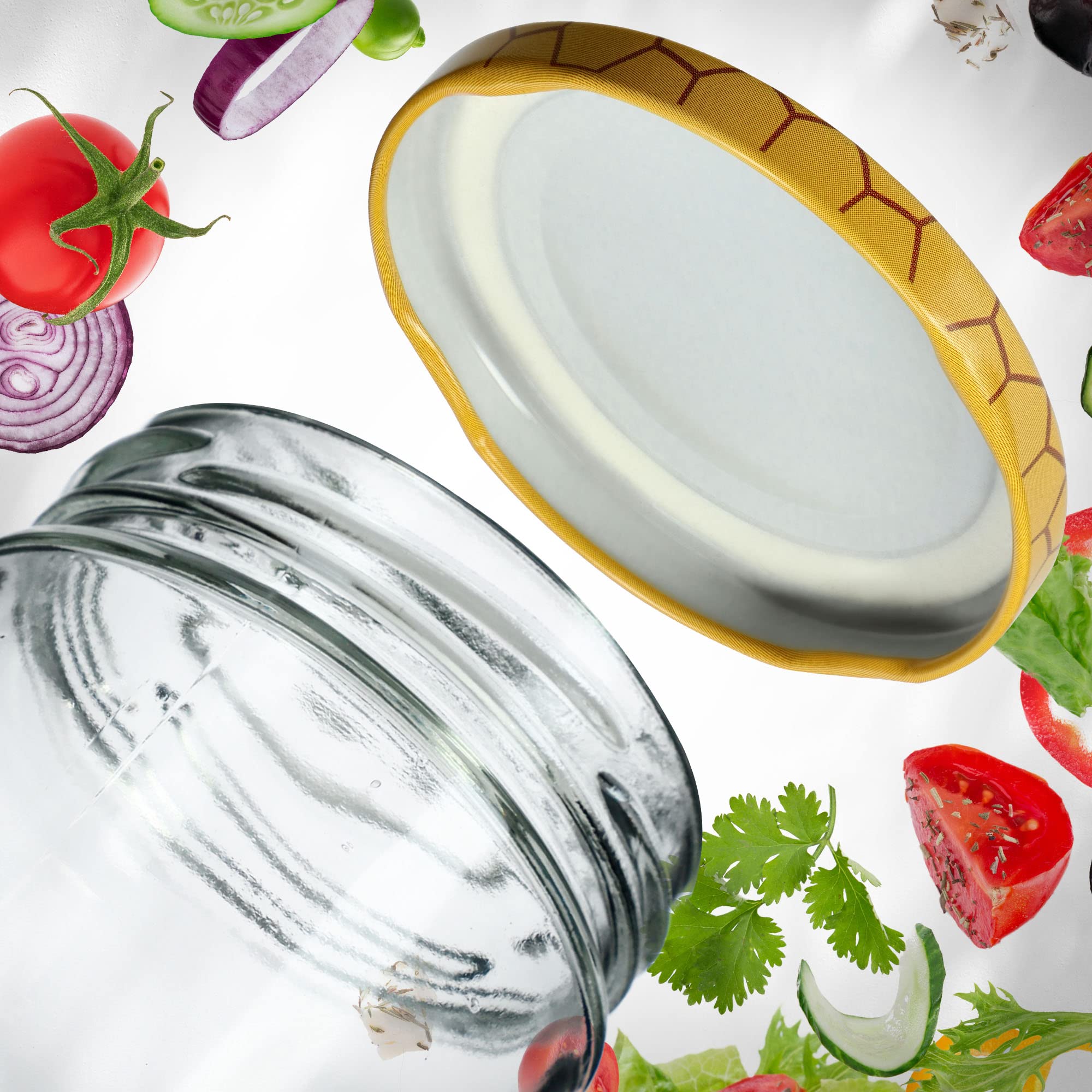 Couvercle à Vis Kadax FI66 Mm, Set Set Set, Chant De Couvercle Adapté Aux Verres De 200 Ml Et 315 Ml, Couvercle De Torsion Avec 4 Dents Rast