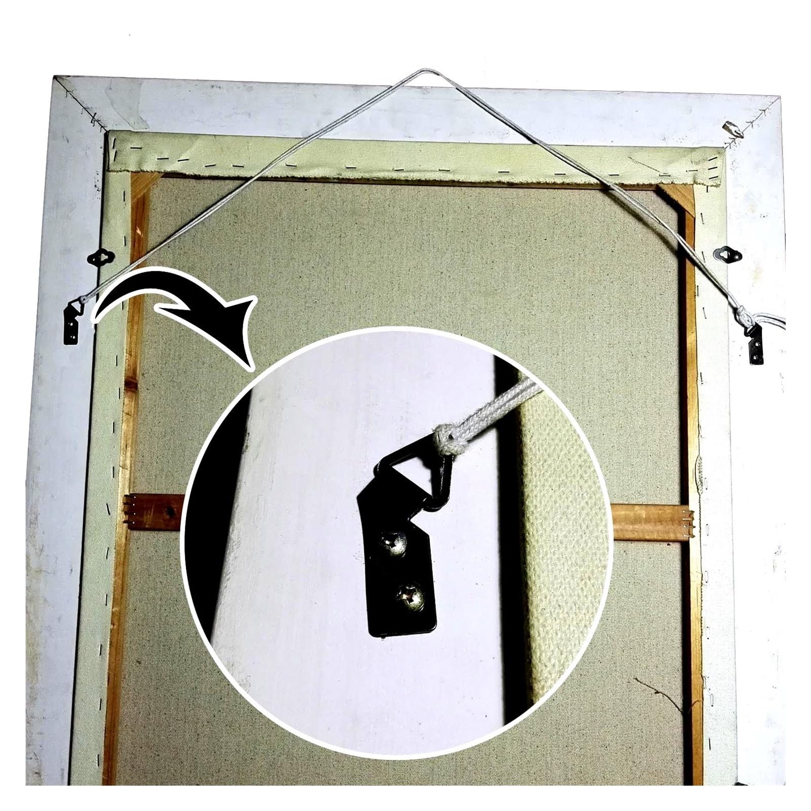 Supports pour Cadres Photo, Supports pour Tableaux, Lot de 100 Crochets en métal Noir for Suspension de Cadre Photo, Peinture à l'huile, avec suffisamment de vis