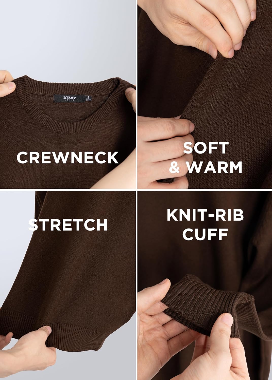 X RAY Boys Crewneck Sweater (XS - XXL), School Uniform Big Boys' & Little Kids Youth Crew Neck Long Sleeve Pullover - Image 4