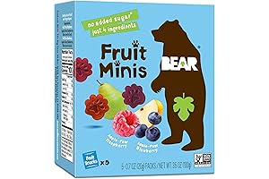 BEAR Real Fruit Snack Minis, Raspberry & Blueberry