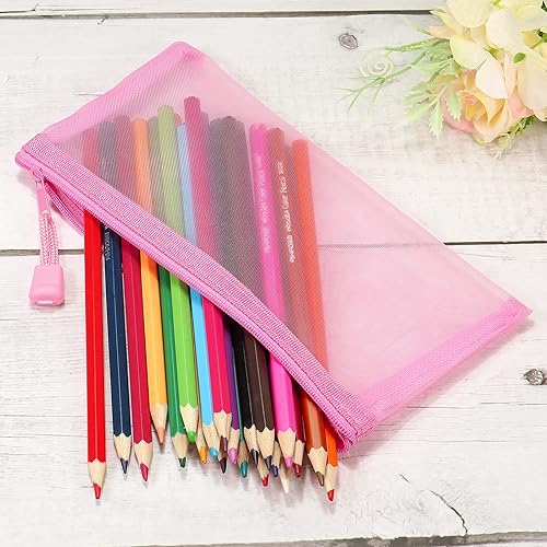 Miniatura 10 de MECCANIXITY Bolsas de malla con cremallera, A6 de nailon con cremallera, bolsillos de almacenamiento para accesorios de oficina de viaje, color azul