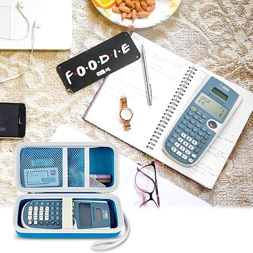 Vista 21 de Funda compatible con Texas Instruments TI-30XS para calculadora científica MultiView, bolsa organizadora de transporte con bolsillo de malla