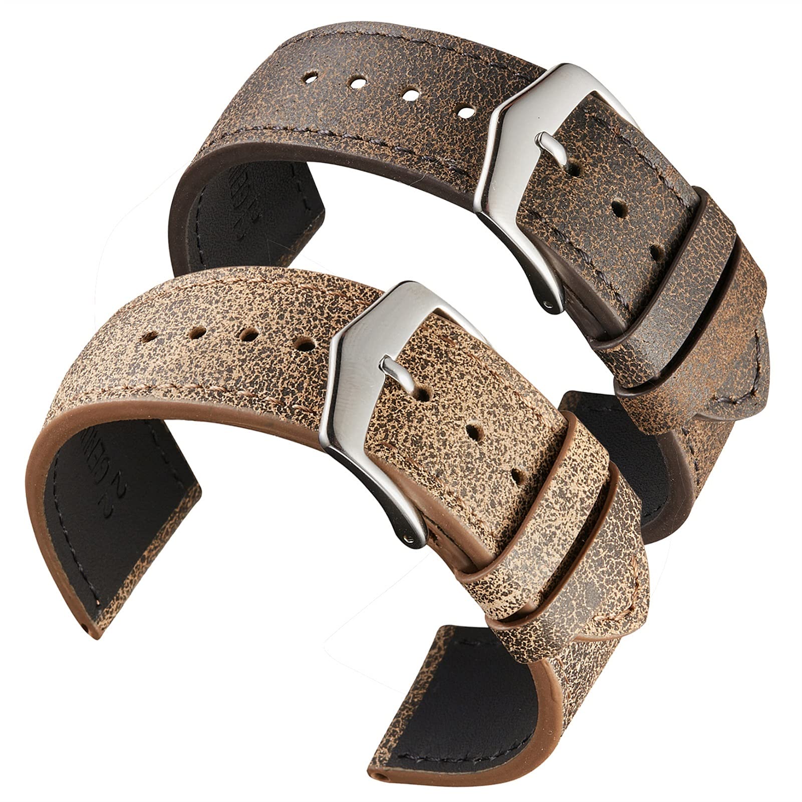 Pasek do zegarka z mechanizmem szybkiego uwalniania Mężczyźni Kobiety 20 mm 22 mm Skórzany pasek do zegarka do zegarka i smartwatcha (Rojo 22 mm)