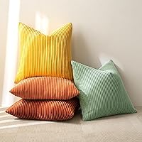 Vista 4 de MIULEE - Juego de 4 fundas de cojín decorativas estilo bohemio, diseño retro vintage, para sofá, sillón, cama, sala de estar, 20 x 20 pulgadas