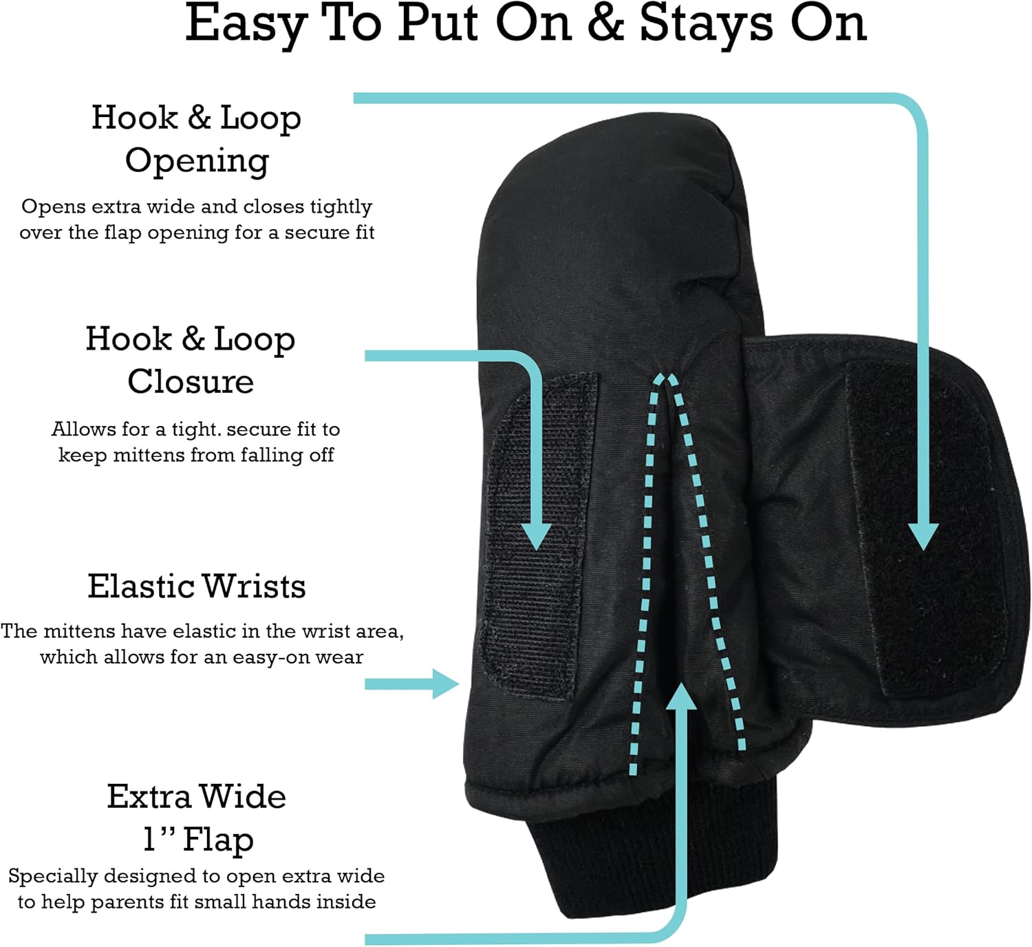 Miniatura 2 de N'Ice Caps - Manoplas impermeables con Thinsulate, para bebés o niños pequeños, manoplas de nieve, para el invierno, fáciles de poner