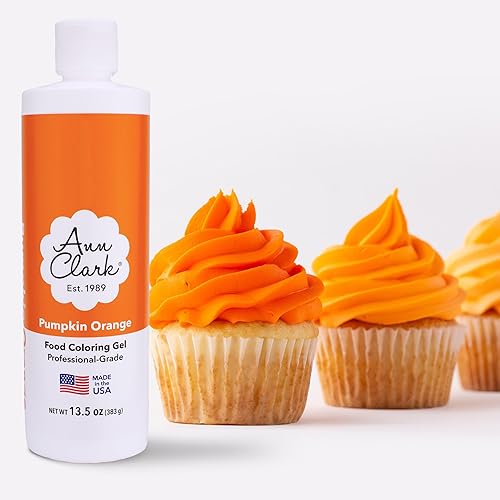 Ann Clark Pumpkin Orange - Gel colorante para alimentos, extra grande, 13.5 onzas, grado profesional, fabricado en Estados Unidos