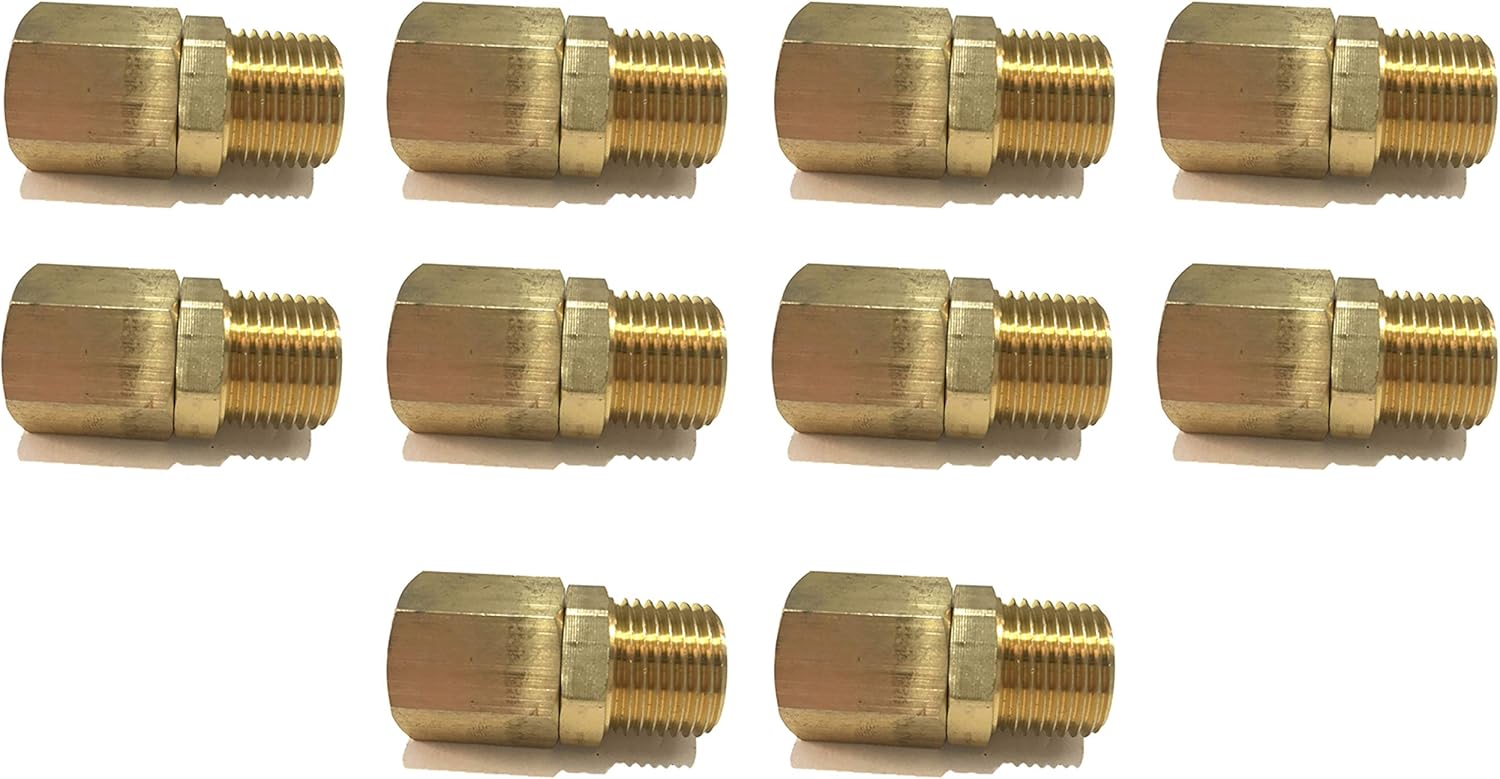 BRASS MALE SWIVEL ADAPTER 1/2" NPT FUEL/AIR/WATER/OIL/GAS WOG (QTY 01)