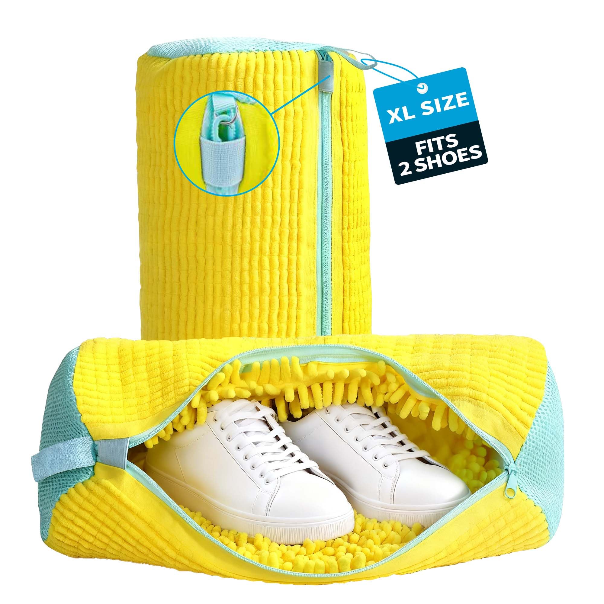 2pcs Shoe Washing Machine Bag, Trainer Washing Machine Bag with Upgraded Locking Zipper
