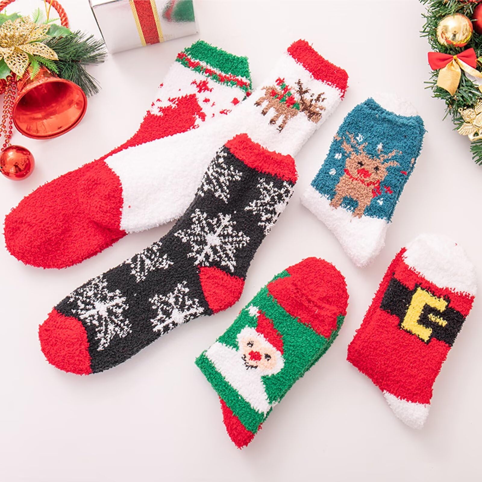 30 paia di calzini di Natale, calzini natalizi unisex in cotone per regali di Natale colorati