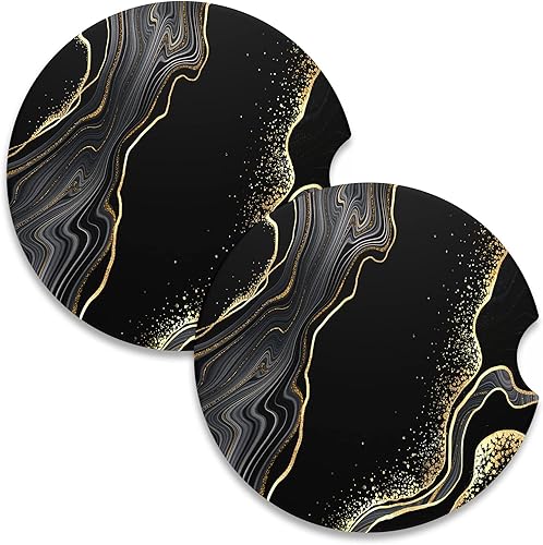 Miniatura 13 de Nipichsha Posavasos de automóvil para portavasos de automóvil, paquete de 2 posavasos de cerámica absorbente para bebidas, bonitos portavasos para