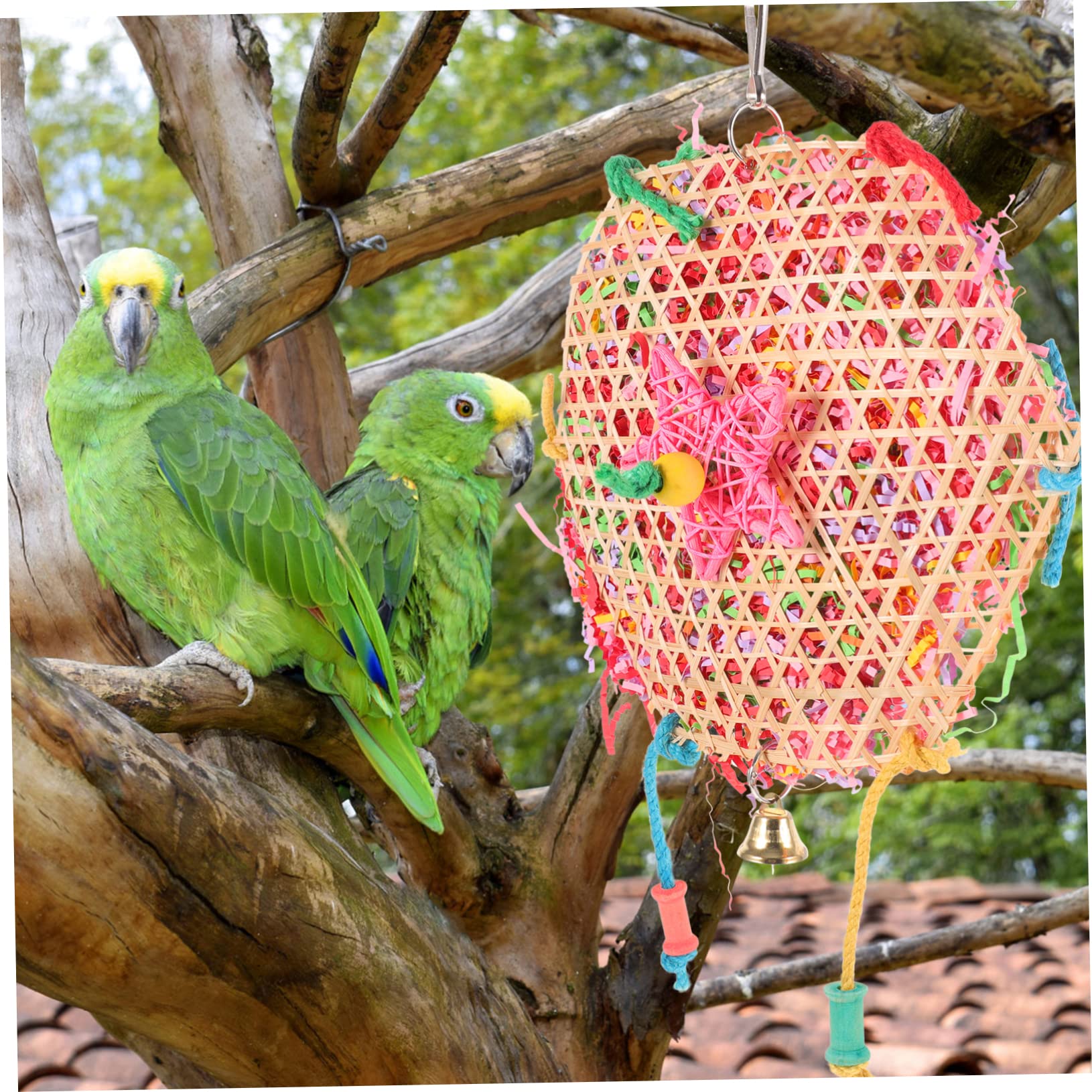 BESPORTBLE 6piezas Juguete Colgante para Aves Juguete Divertido para Periquitos y Loros para Masticar Jaula De Cuerda Natural para Mascotas