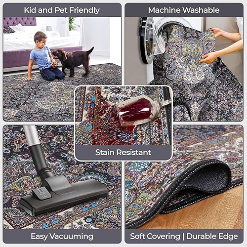 Miniatura 6 de SUPERIOR Alfombra lavable para interiores, alfombras para el hogar para cocina, comedor, oficina, dormitorio, sala de estar, granja, entrada,