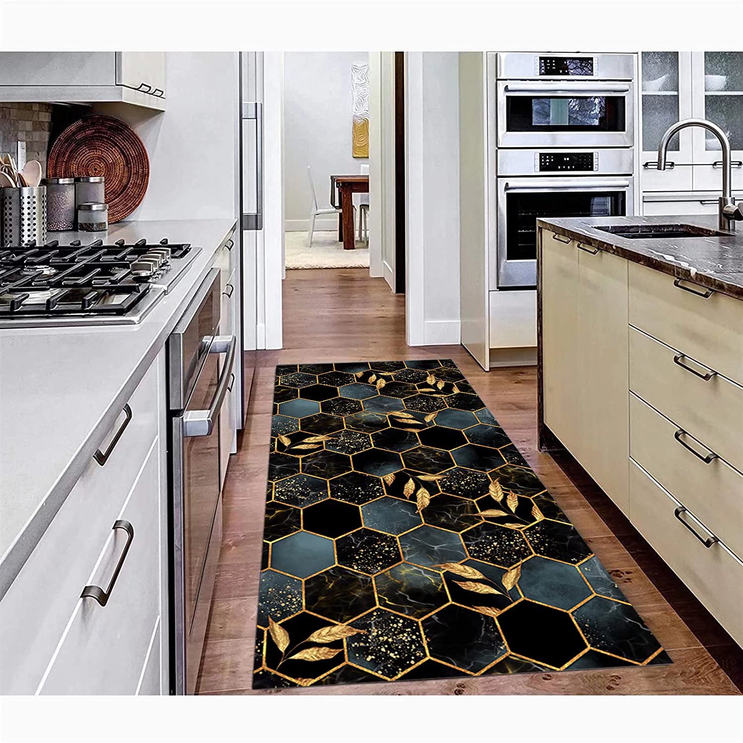 DTUQYX Tappeto Passatoia 90x140cm Antiscivolo Lavabile Antimacchia Durevole Motivo Geometrico Cucina Tappeti Runner Adatto Per Bagno, Soggiorno, Camera Da Letto, Sala Da Pranzo, Corridoio