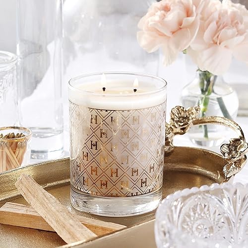 Miniatura 3 de Harlem Candle Company Speakeasy - Vela perfumada en tarro de lujo, patrón de oro de 22 quilates, 11 onzas, doble mecha, cera de soja vertida a mano