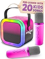 Vista 13 de Move2Play, Mini Máquina de Karaoke para Niños Canciones integradas 20+ Altavoz Bluetooth y Micrófonos Efectos de Voz Juguete Musical