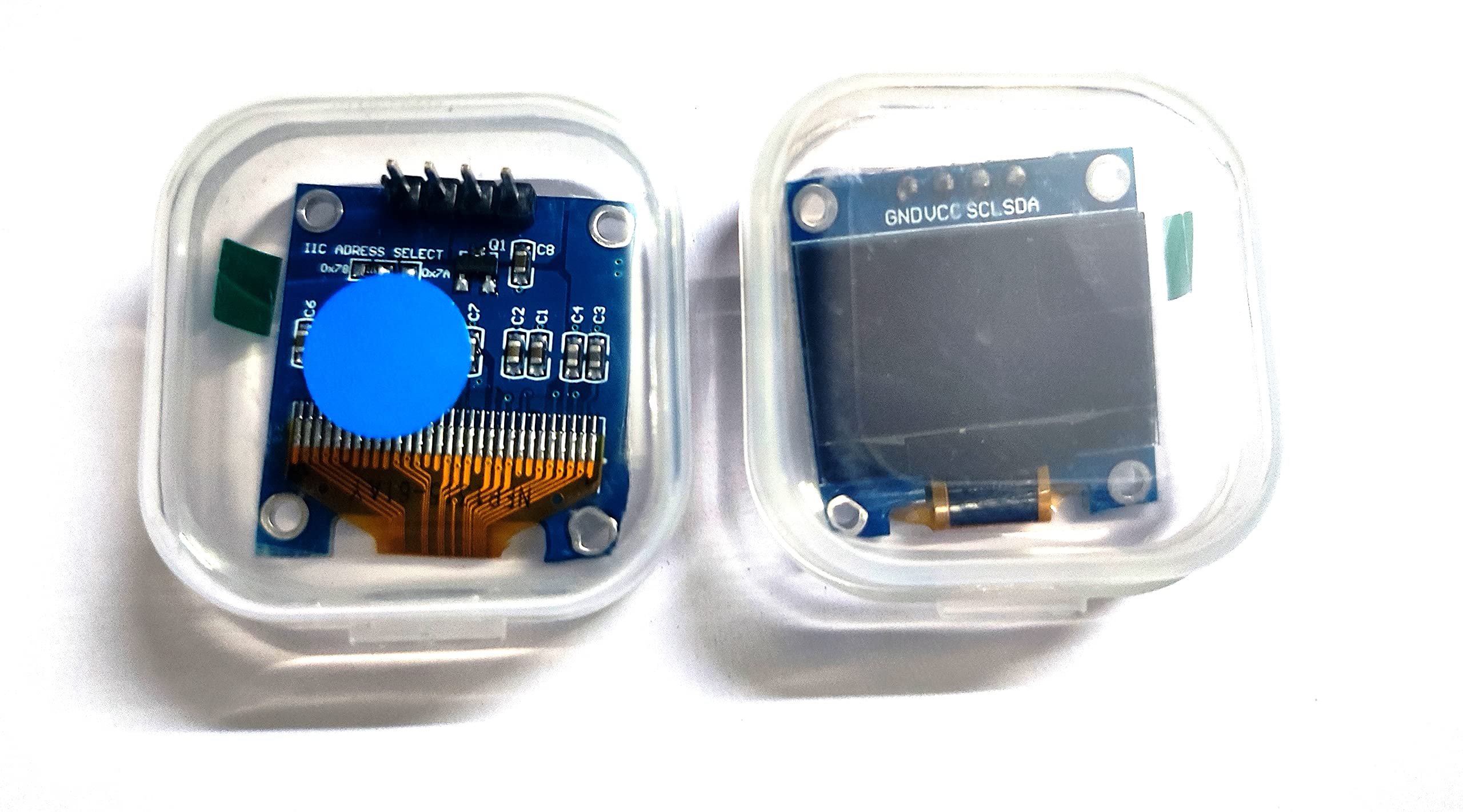 Techmahoday® (2 Pieces)0.96 Inch OLED Module Driver I2C Serial Self-Luminous Display Board Compatible with PI (Blue)