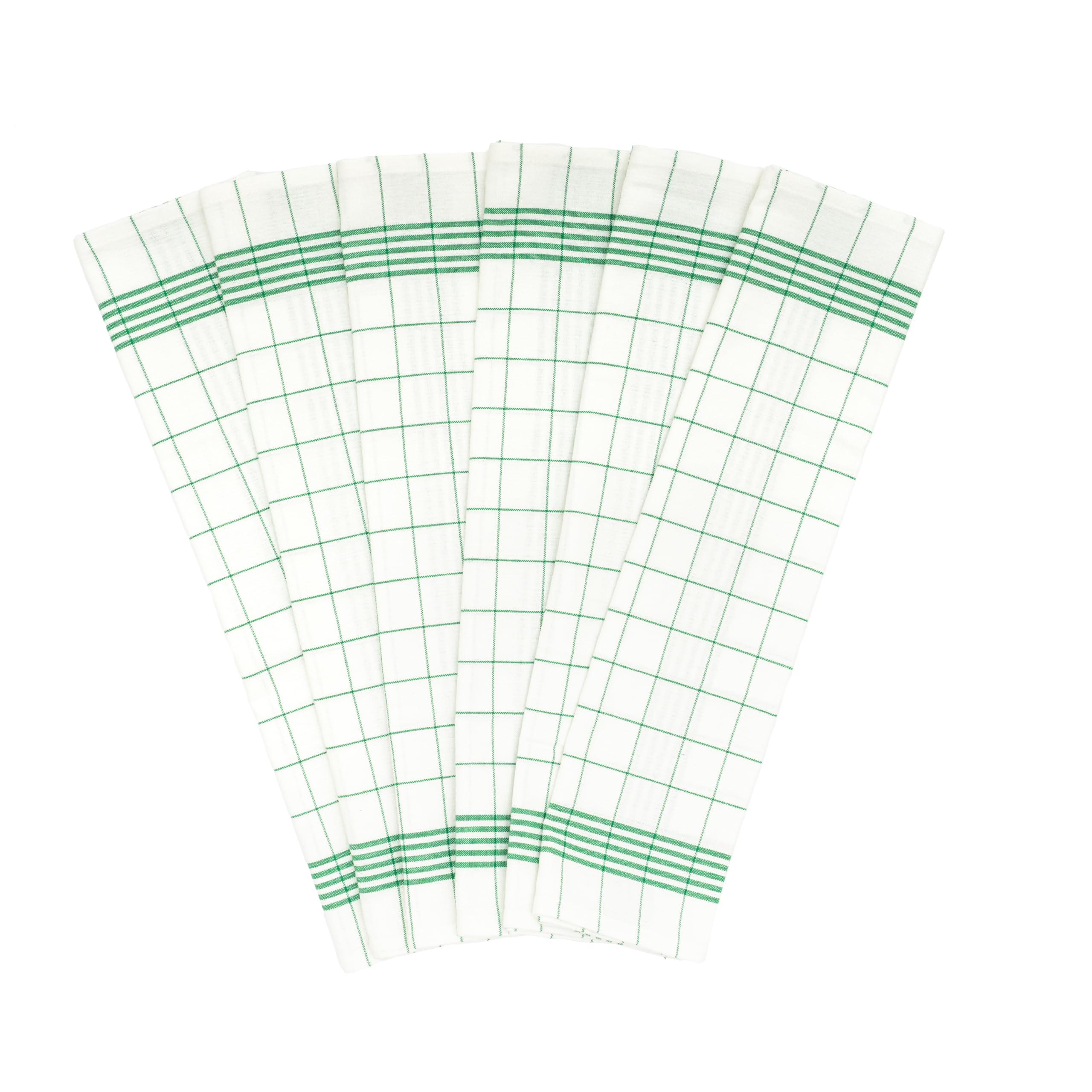 Cotton Green Tea Towels - 6 Pack, 30