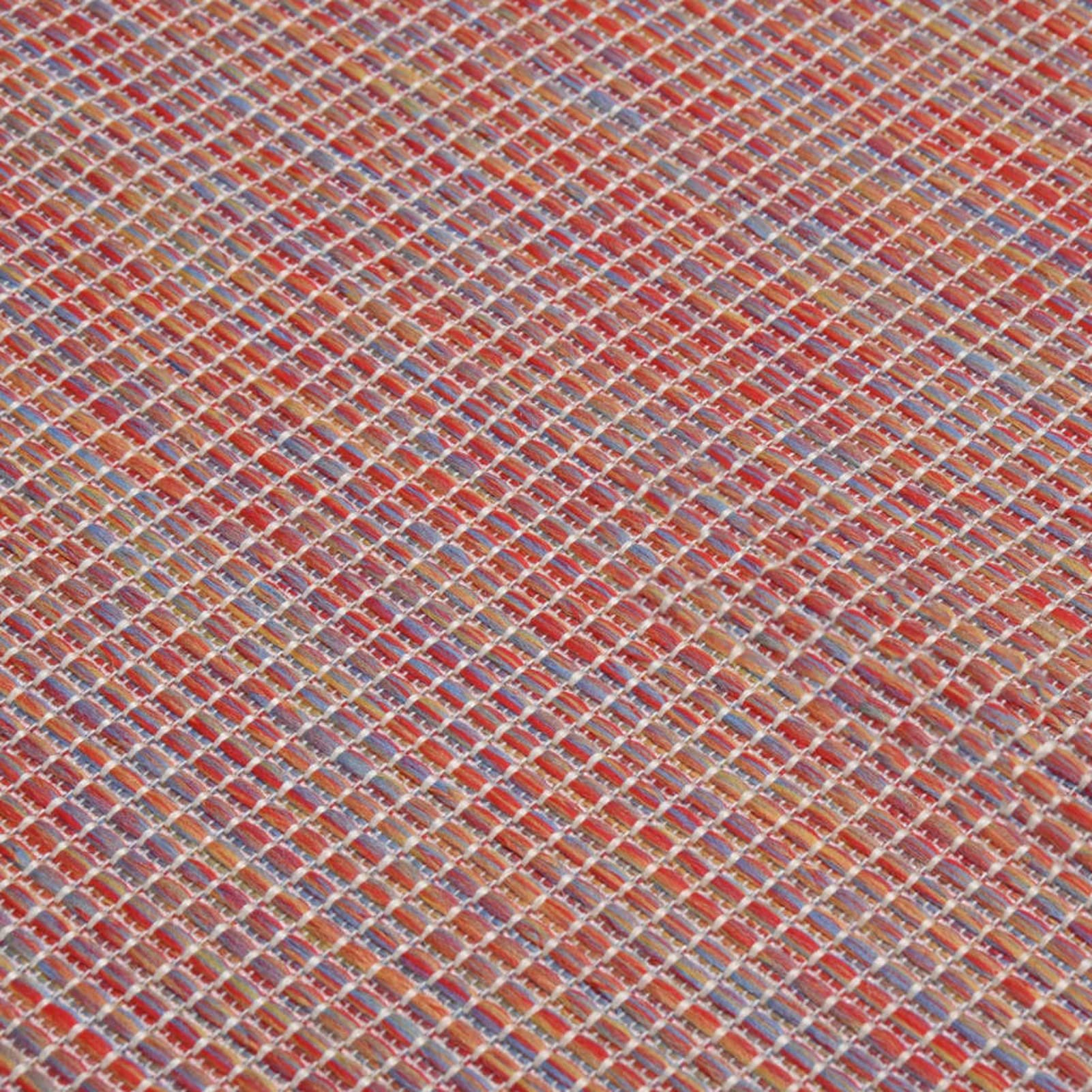 Dywan zewnętrzny, dywan do wnętrz na zewnątrz, dywany tarasowe, czerwony płaski splot 100 x 200 cm