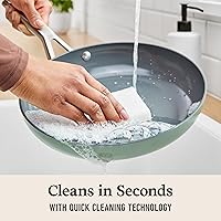 Vista 2 de Calphalon® Juego de sartenes antiadherentes de cerámica de 8 y 10 pulgadas, color ceniza plateada