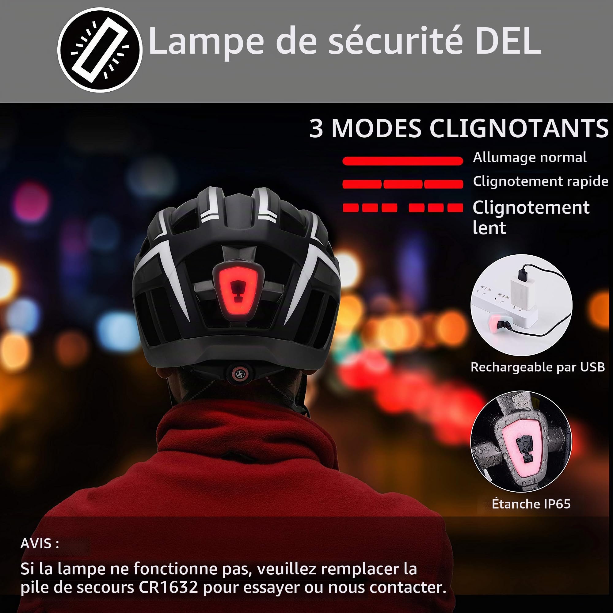 Shinmax Casque de vélo,Casque Velo Homme avec Lumière LED Rechargeable USB Casque Vélo Femme avec Lunettes Magnétiques Détachables Visière Casque VTT pour Adultes Réglable 57-62cm